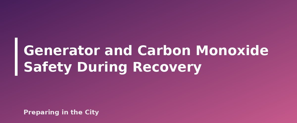 Generator and Carbon Monoxide Safety During Recovery - section banner for After a Hurricane