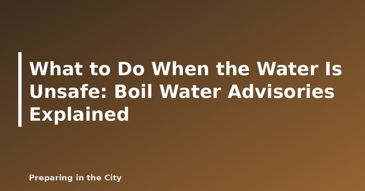 What to Do When the Water Is Unsafe: Boil Water Advisories Explained - featured image