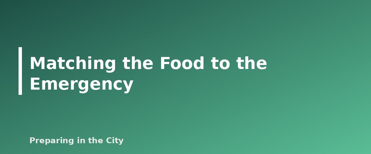 Matching the Food to the Emergency - section banner for Canned vs Freeze-Dried vs Dehydrated vs MREs