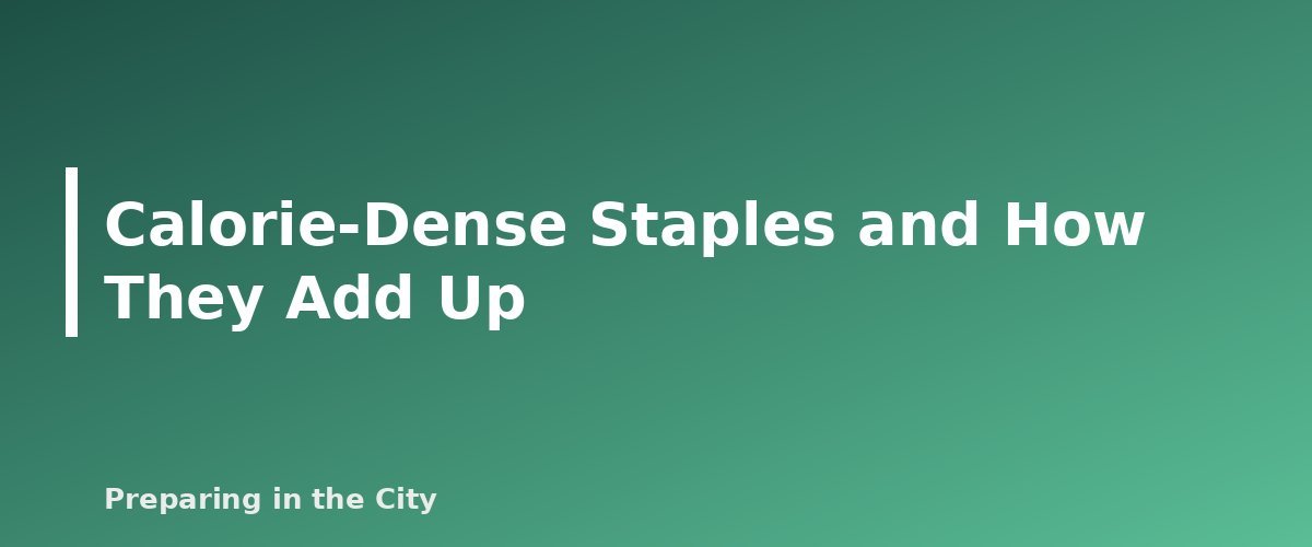 Calorie-Dense Staples and How They Add Up - section banner for How Many Calories Per Person Per Day to Plan for Emergency Food Storage