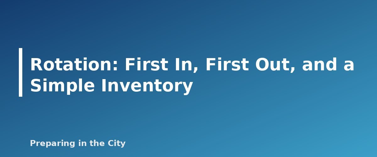 Rotation: First In, First Out, and a Simple Inventory - section banner for Emergency Food Storage Guide