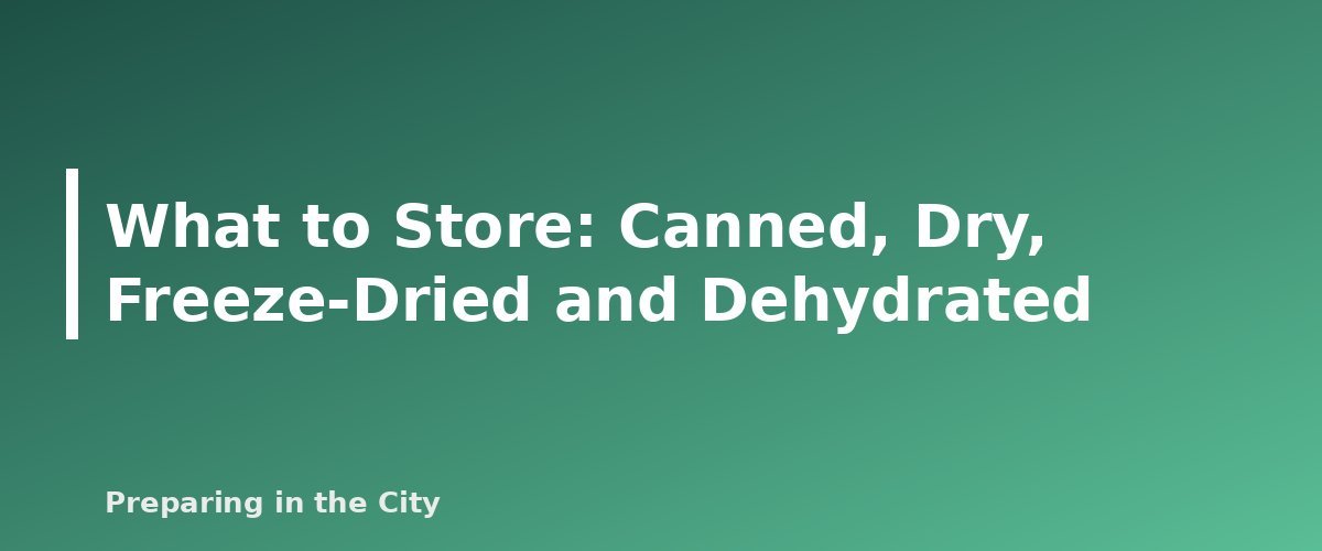 What to Store: Canned, Dry, Freeze-Dried and Dehydrated - section banner for Emergency Food Storage Guide
