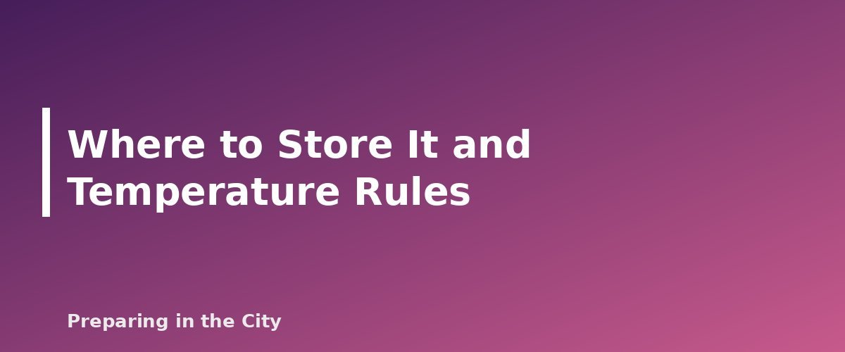 Where to Store It and Temperature Rules - section banner for Emergency Food Storage Guide