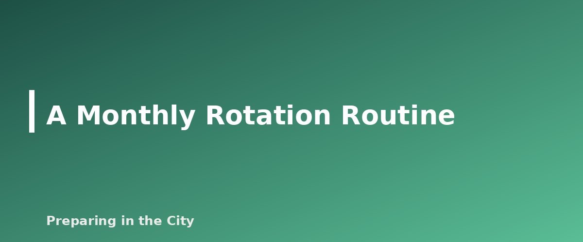 A Monthly Rotation Routine - section banner for Emergency Pantry Rotation