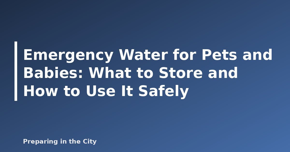 Emergency Water for Pets and Babies: What to Store and How to Use It Safely - featured image
