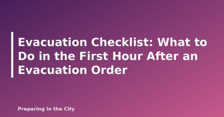 Evacuation Checklist: What to Do in the First Hour After an Evacuation Order - featured image