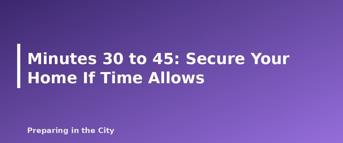 Minutes 30 to 45: Secure Your Home If Time Allows - section banner for Evacuation Checklist