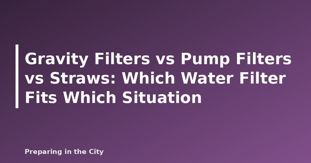 Gravity Filters vs Pump Filters vs Straws: Which Water Filter Fits Which Situation - featured image