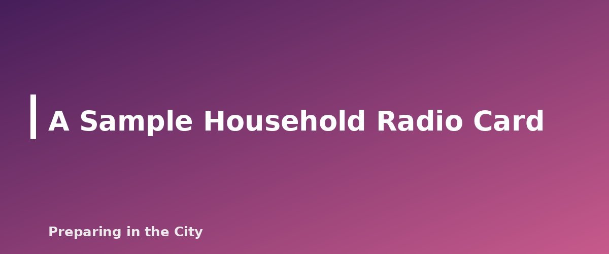 A Sample Household Radio Card - section banner for Two-Way Radios for Emergencies