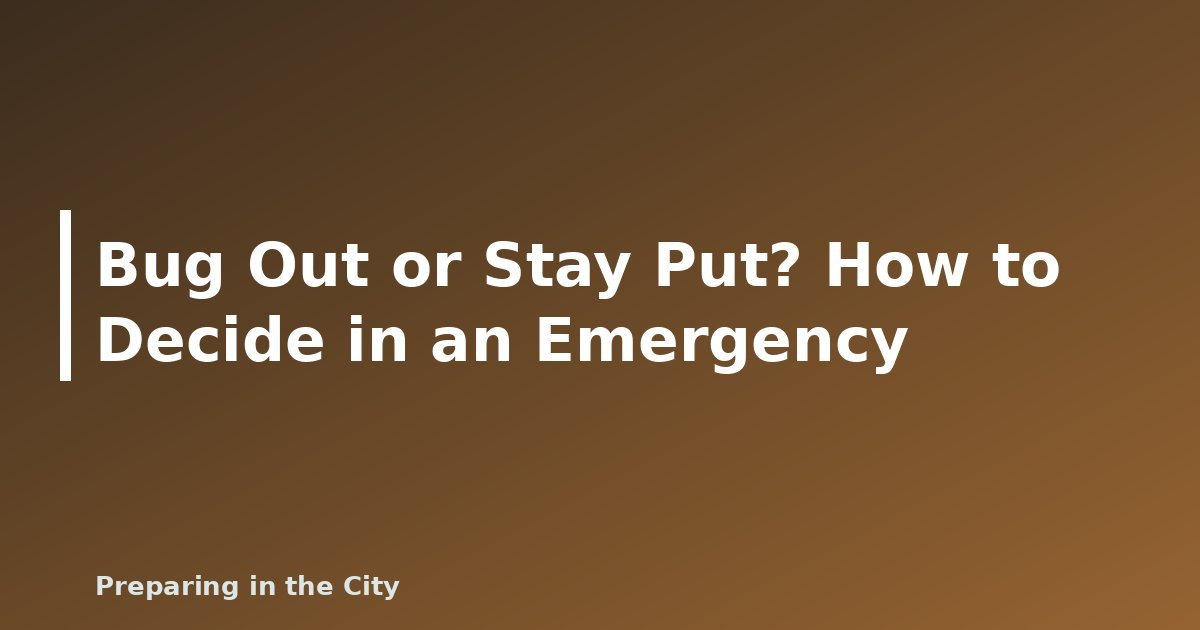 Bug Out or Stay Put? How to Decide in an Emergency - featured image