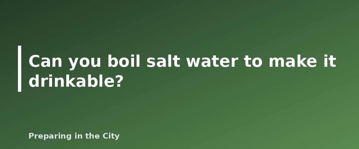 Can you boil salt water to make it drinkable? - illustration for How to Make Salt Water and Seawater Drinkable (And Why You Cannot Just Drink It)