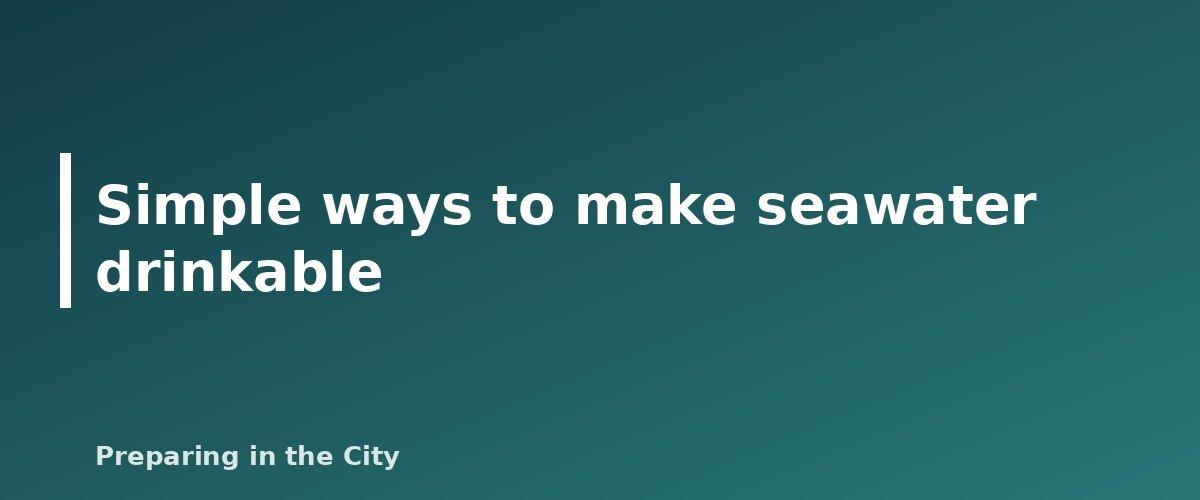 Simple ways to make seawater drinkable - illustration for How to Make Salt Water and Seawater Drinkable (And Why You Cannot Just Drink It)