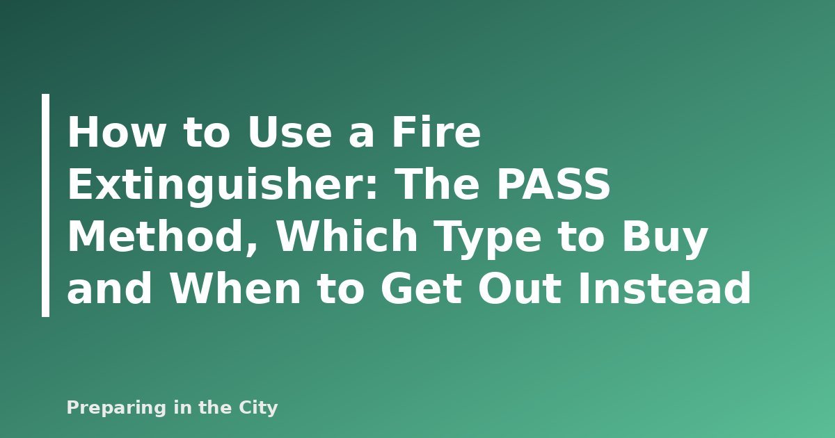 How to Use a Fire Extinguisher: The PASS Method, Which Type to Buy and When to Get Out Instead - featured image