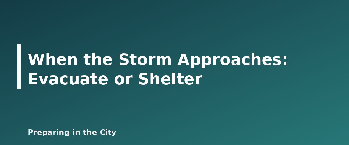 When the Storm Approaches: Evacuate or Shelter - illustration for Hurricane Preparedness Checklist: Before, During and After