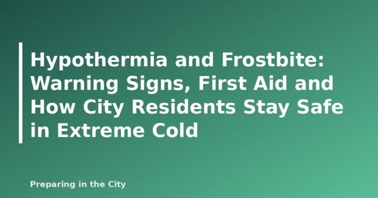 Hypothermia and Frostbite: Warning Signs, First Aid and How City Residents Stay Safe in Extreme Cold - featured image