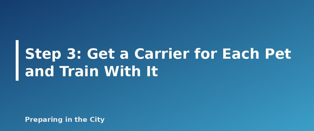 Step 3: Get a Carrier for Each Pet and Train With It - section banner for Pet Emergency Plan for Apartment Dwellers
