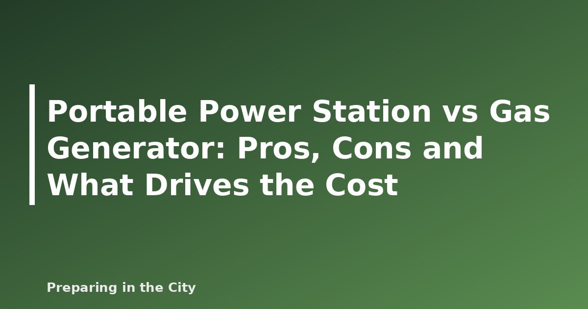 Portable power station compared with a gas generator for home outages - featured image for Portable Power Station vs Gas Generator: Pros, Cons and What Drives the Cost