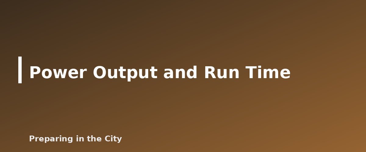 Power Output and Run Time - illustration for Portable Power Station vs Gas Generator: Pros, Cons and What Drives the Cost