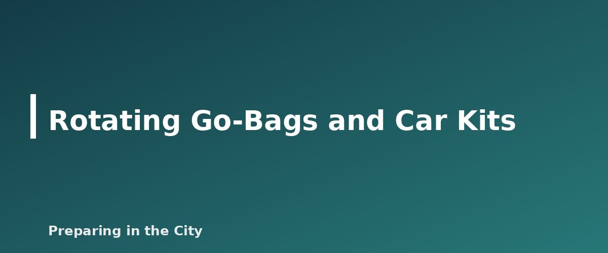 Rotating Go-Bags and Car Kits - illustration for How to Rotate Stored Water and What Shelf Life Really Means