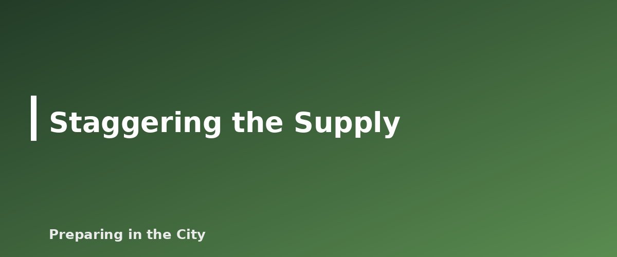 Staggering the Supply - illustration for How to Rotate Stored Water and What Shelf Life Really Means