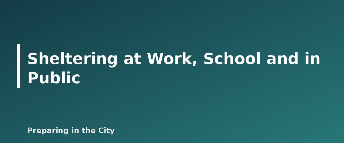 Sheltering at Work, School and in Public - illustration for Shelter in Place: What It Means and How to Do It