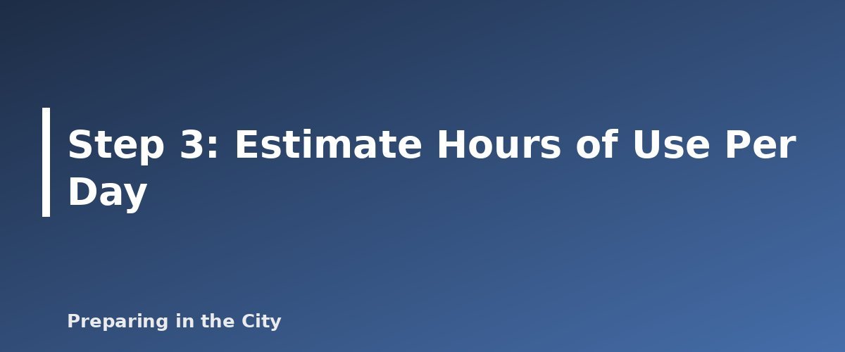 Step 3: Estimate Hours of Use Per Day - illustration for How to Size Backup Power: A Watt-Hour Worksheet for Outages