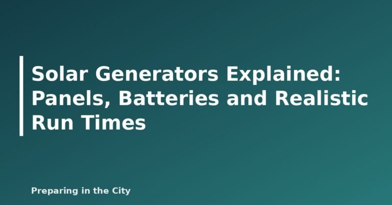 Solar generator power station with portable solar panels - featured image for Solar Generators Explained: Panels, Batteries and Realistic Run Times