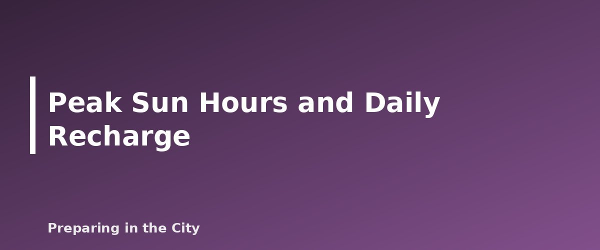 Peak Sun Hours and Daily Recharge - illustration for Solar Generators Explained: Panels, Batteries and Realistic Run Times