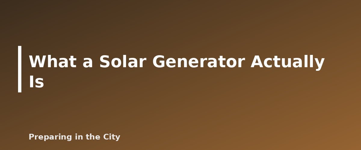 What a Solar Generator Actually Is - illustration for Solar Generators Explained: Panels, Batteries and Realistic Run Times