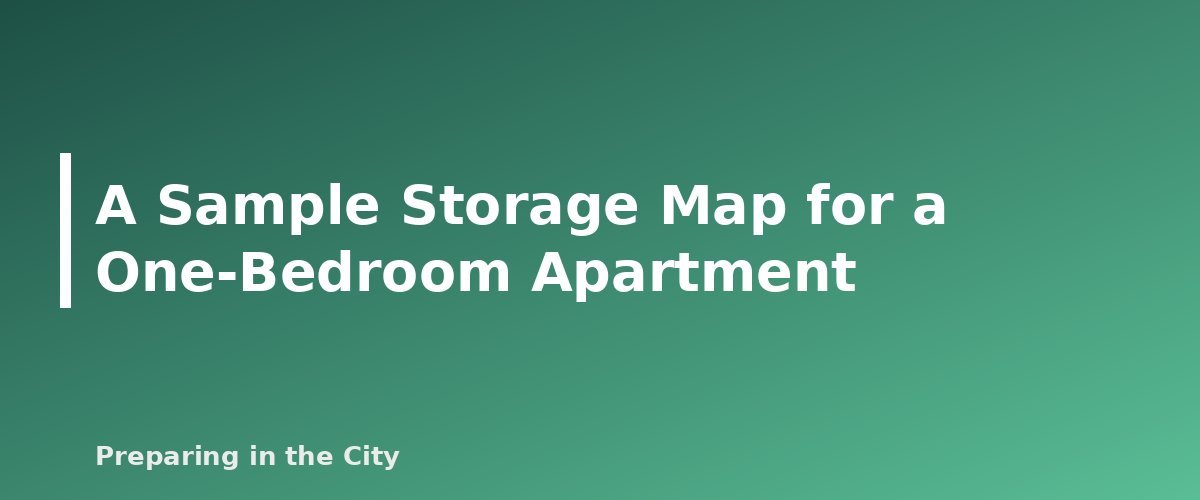A Sample Storage Map for a One-Bedroom Apartment - section banner for Storing Emergency Food in Hot Climates and Small Apartments
