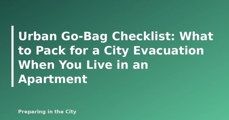 Urban Go-Bag Checklist: What to Pack for a City Evacuation When You Live in an Apartment - featured image